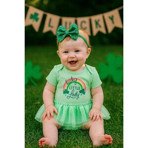 Cat & Jack Bodysuit Lucky Little Lady St. Patricks Tutu Outfit Holiday Fun